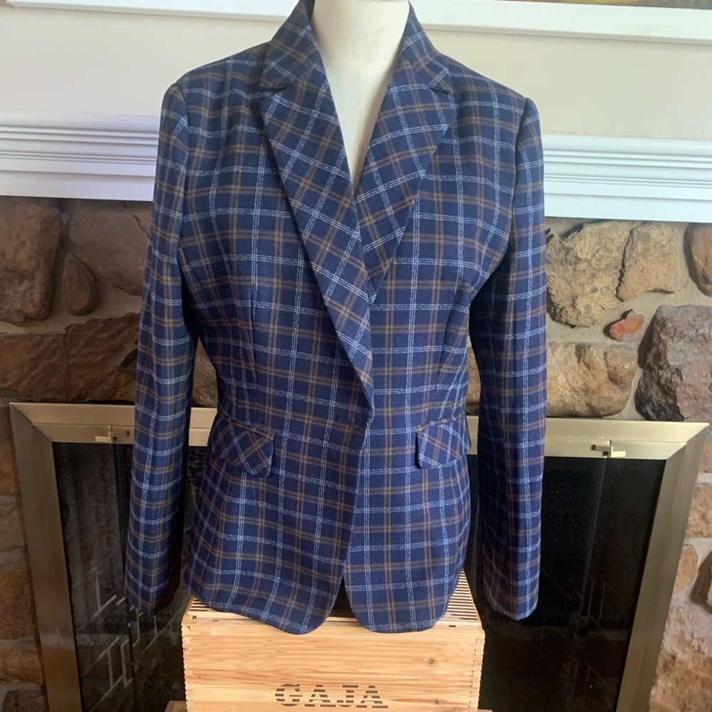 Plaid casual blazer